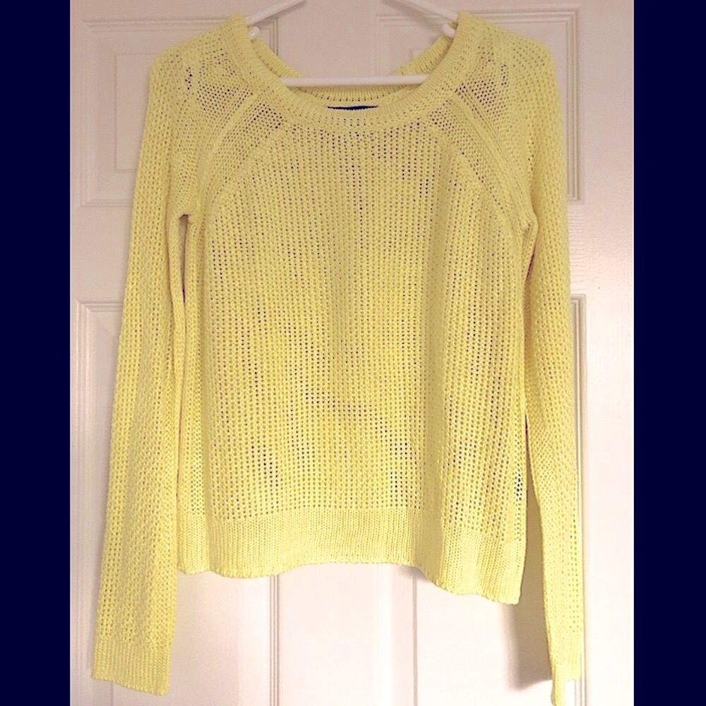 💛 F21 Vibrant Yellow Knit Long Sleeve Sweater Top | small